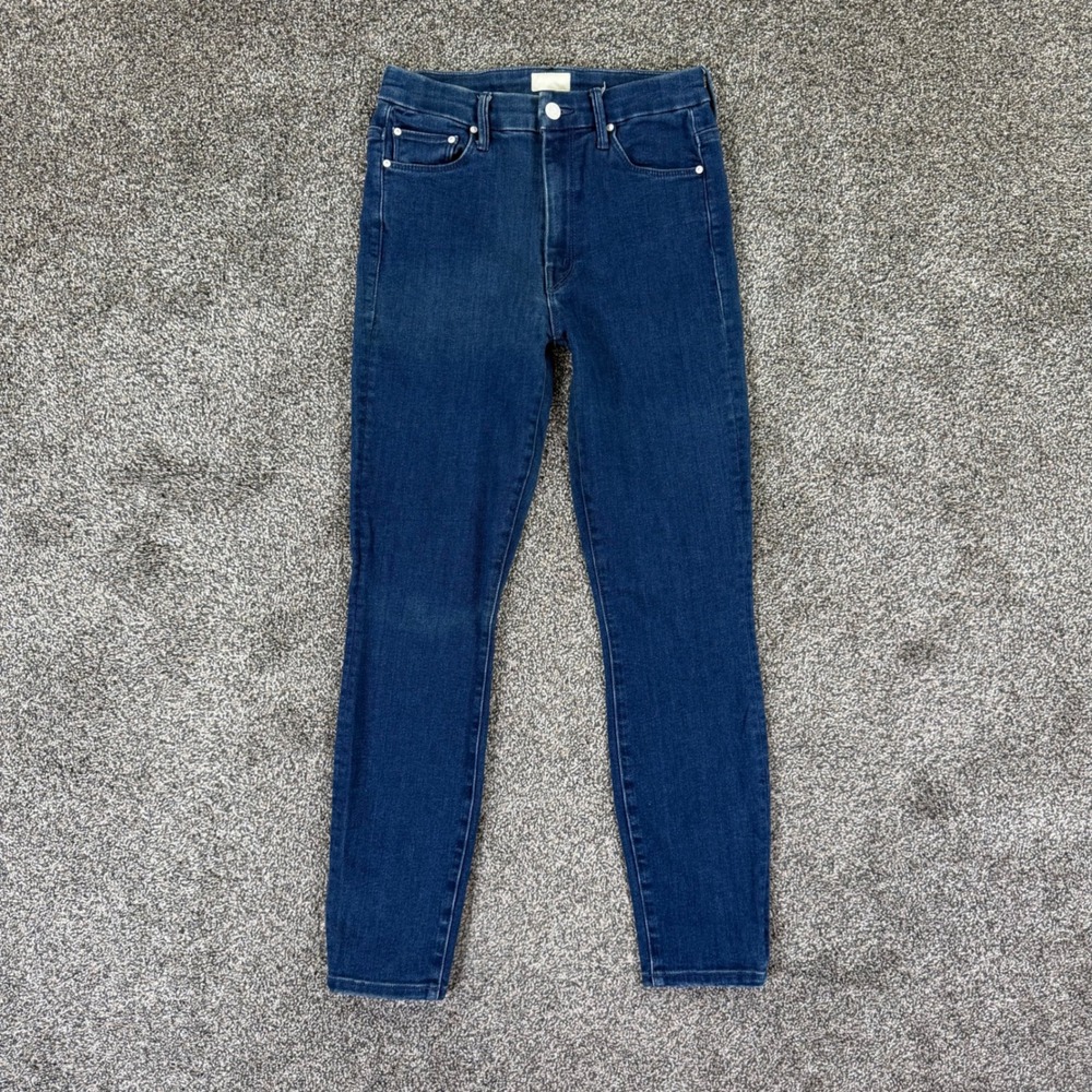 Mother High Waisted Looker Ankle Jeans Womens 26 Neither Here Nor There Blue